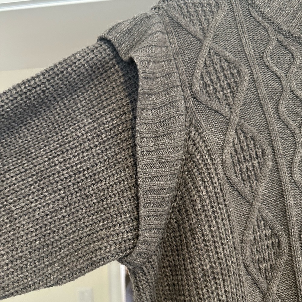 Joe Fresh Grey Crew Neck Cable Knit Sweater Dress - Size 1X - Picture 5 of 7
